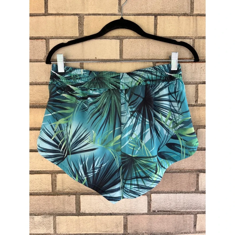 DSG Tropical Palm Leaf Print Running Shorts Teal Green Active Size Small - Picture 5 of 5